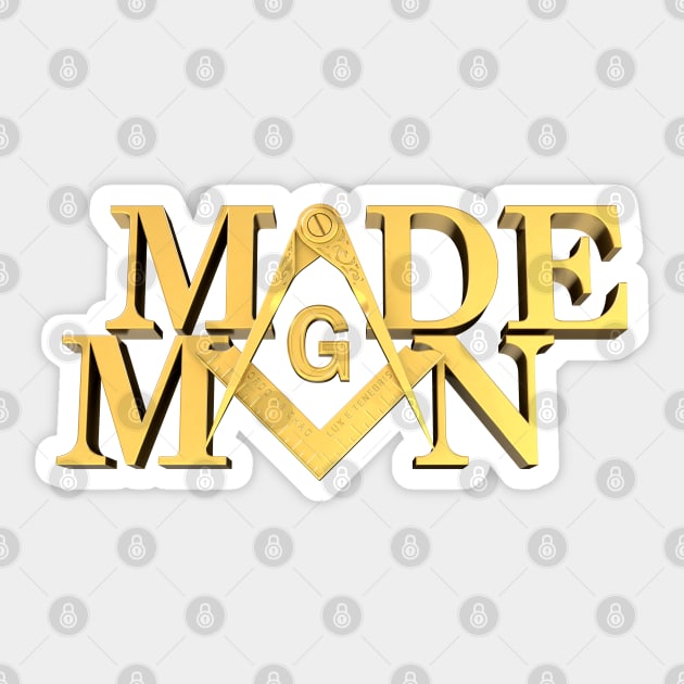 Made Man Square & Compass Masonic Freemason Sticker by Master Mason Made